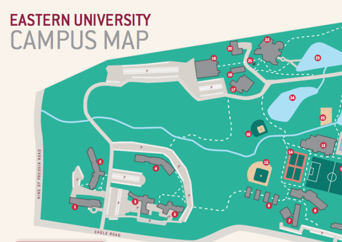 Eastern University Campus Map – Map Vector